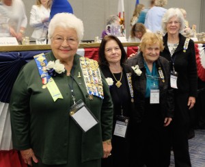 Four of the five Daughters honored for 50 years of membership. (Pictured L-R: Donna Derrick (La Jolla Chapter), Jennifer Bishop (Temescal Chapter), Thelma West (Sierra Amado Chapter), and Kathleen Powell (alliklik Chapter). 
